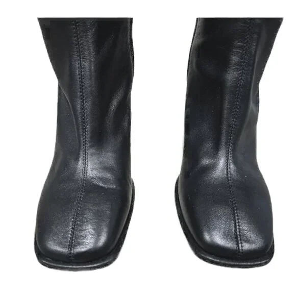 Jeffrey Campbell Black Knee High Leather Boots - Picture 6 of 12